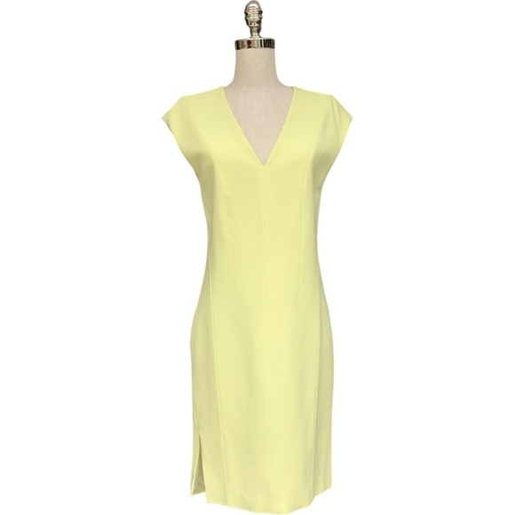 Narciso Rodriguez Bond Crepe Sheath Dress - Citrus Yellow - Size 40 - Picture 1 of 13